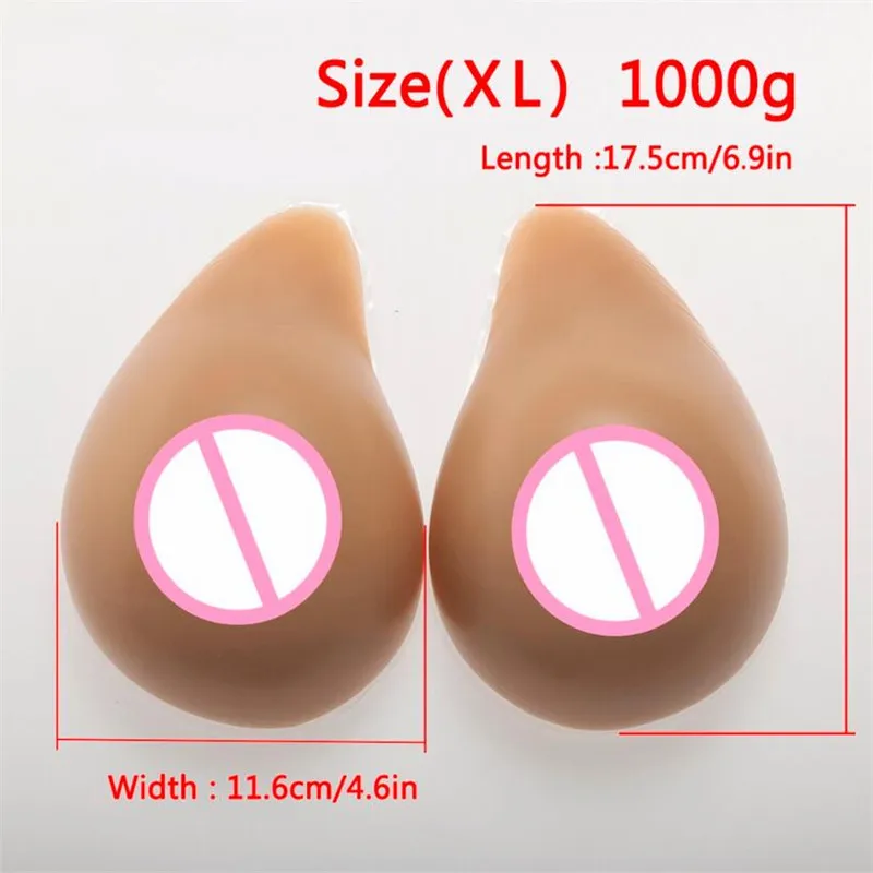 New Silicone Breast Forms 1000g Realistic Fake Boobs Crossdresser Shemale Transgender Drag Queen Mastectomy Bras for Women