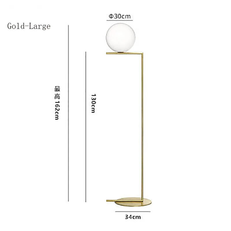 Modern Luxury Gold  Floor Lamp For Study Room Bedroom Living Room Sofa Decoration Indoor Led Round Glass Ball Floor Lamp Fixture