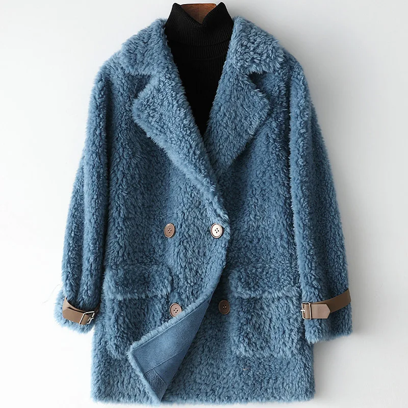 Temperament Commuting Autumn Winter New Cashmere Coat Women's All Wool Fur  Medium Length Jacket Fashion Warm Outewar
