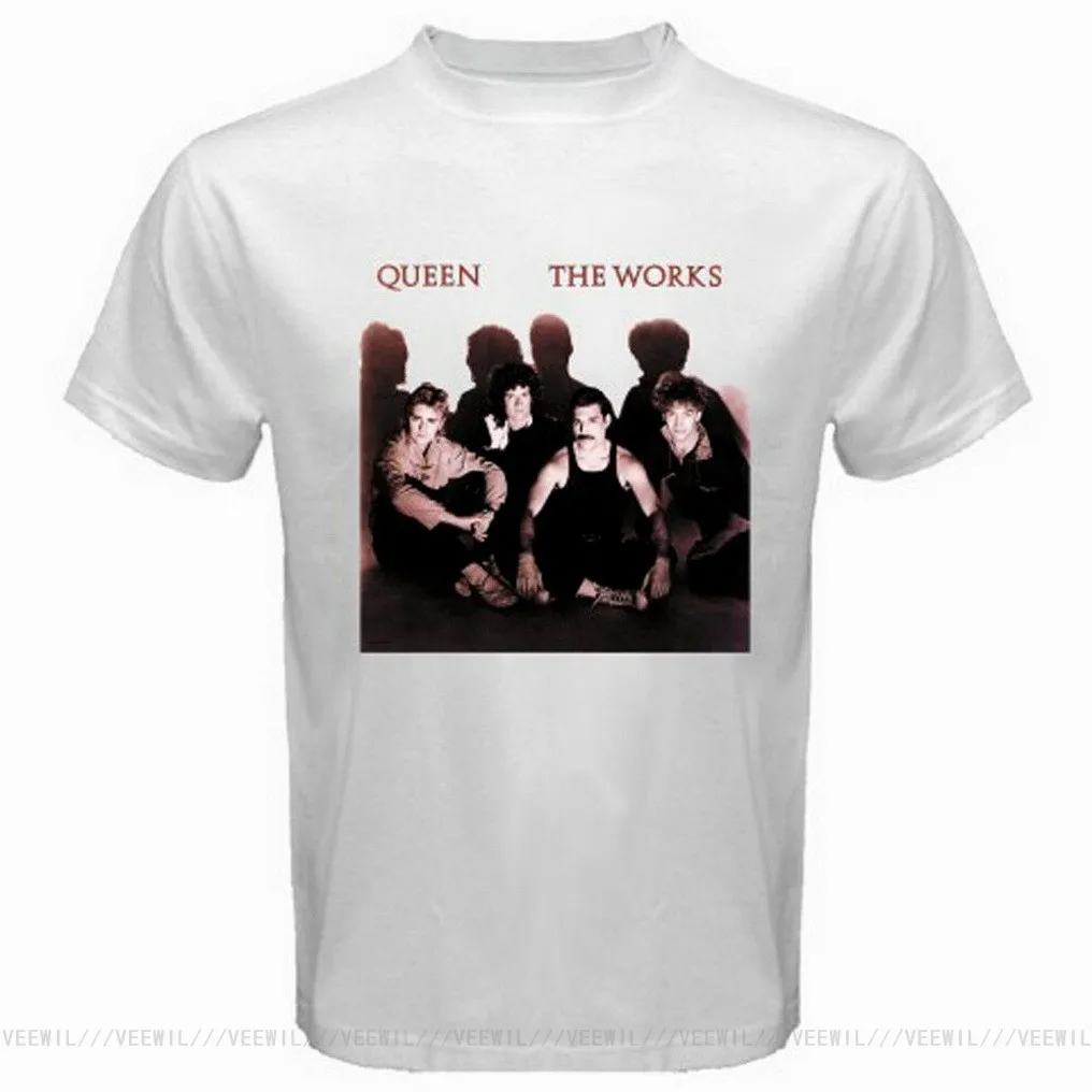 Футболка мужская с цифровым принтом белая рубашка рок группы Queen The Works размеры от