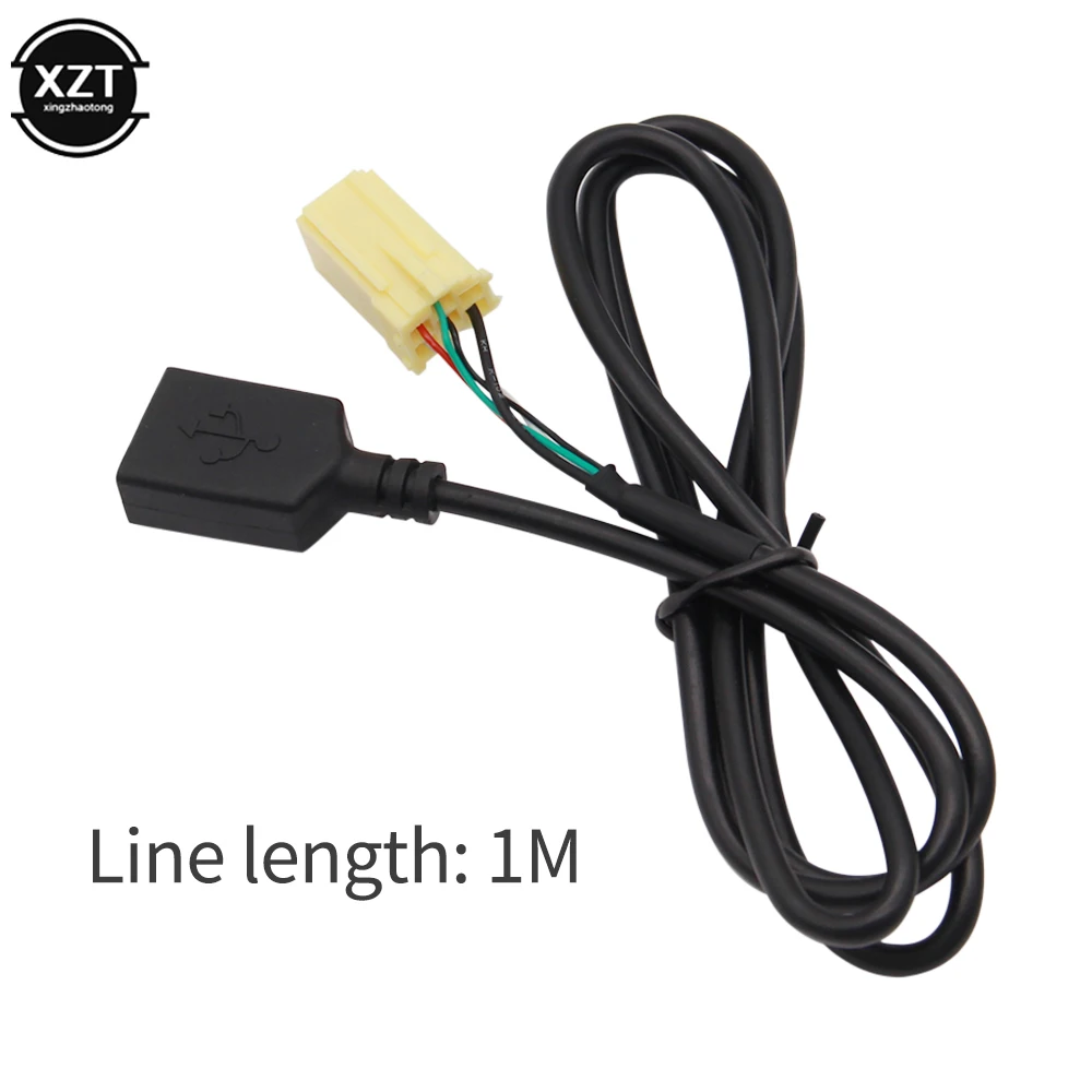 Автомобильный MINI-ISO 6 Pin разъем черный USB кабель с адаптером AUX Функция для Ford Fiat 500