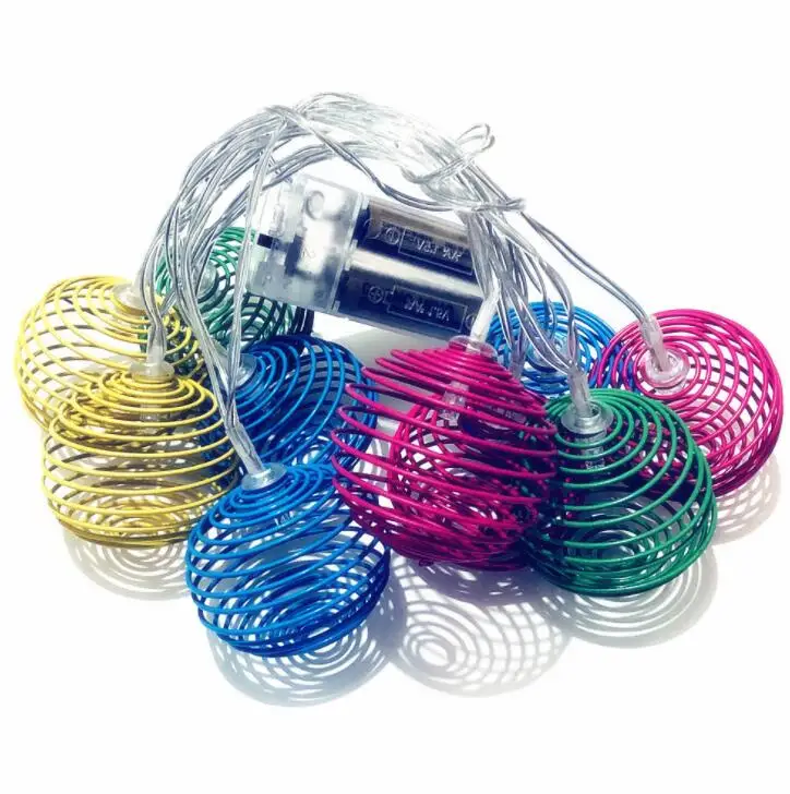 

LED Battery Box Round Geometric Colored Spring Light String Festival Party Home Decoration 2m 20led