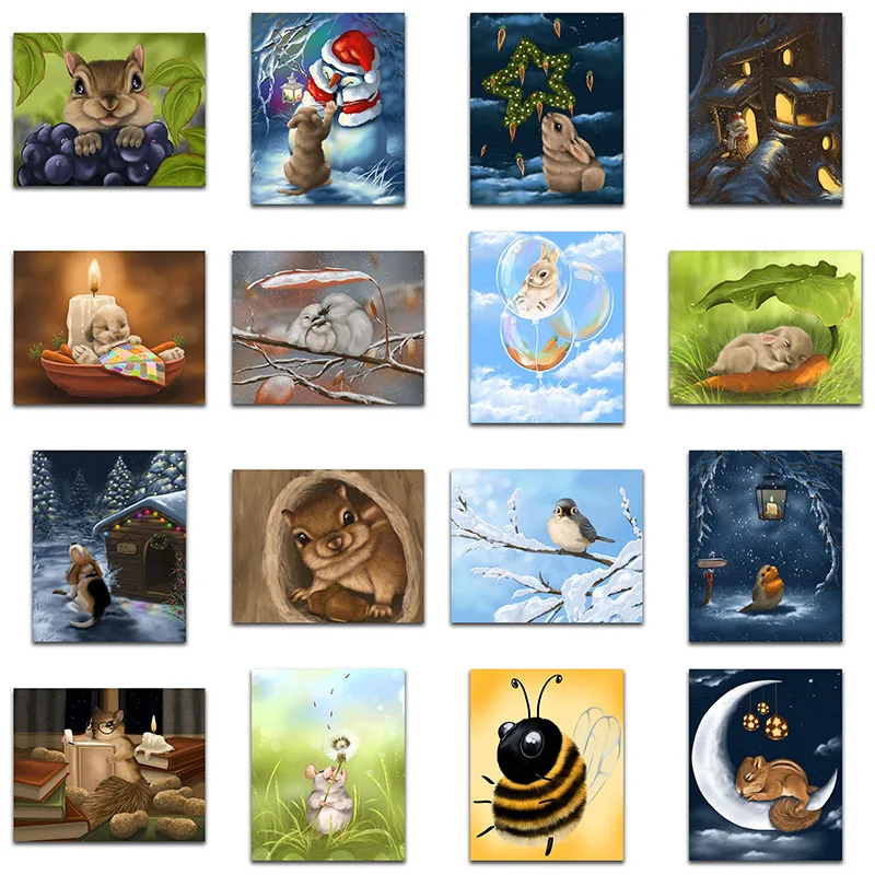 Камни в форме ромба Бриллиантовая мозаичная фигурка животного белка 3d полный