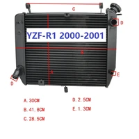motorcycle engine radiator motor bike aluminium replace parts cooler for yamaha yzf r1 2000 2001 yzfr1
