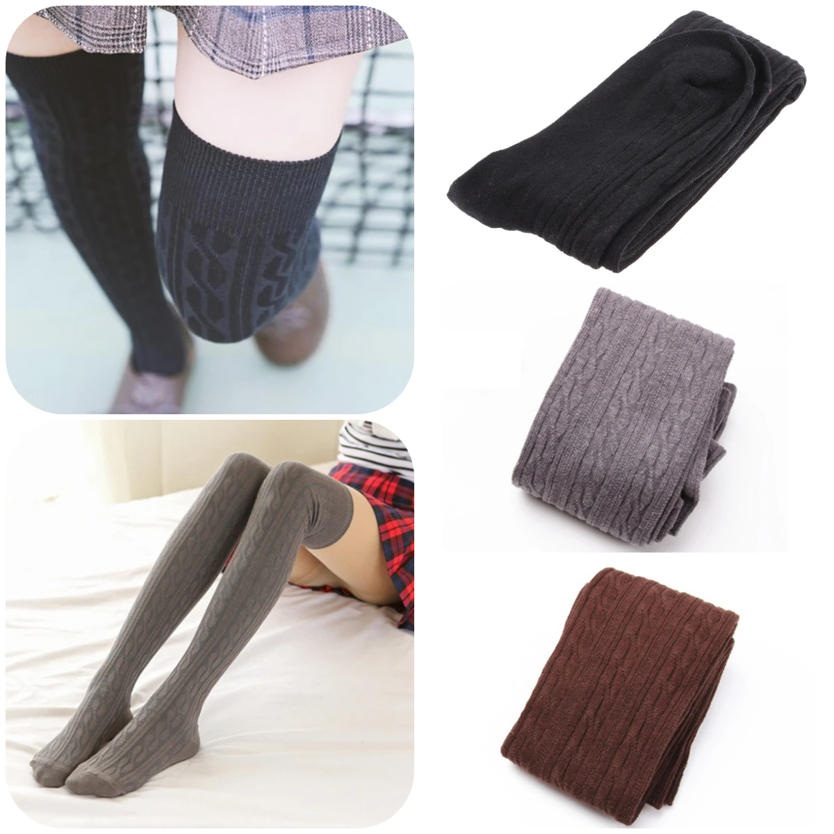

1 Pair Solid Colors Sexy Stocking Women Warm Thigh High Over the Knee Socks Fashion Ladies Stockings Winter Long Cotton Stocking