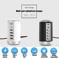 65w multi 5 port usb charger for xiaomi cargador multi usb charging station universal phone desktop wall home eu us uk plug
