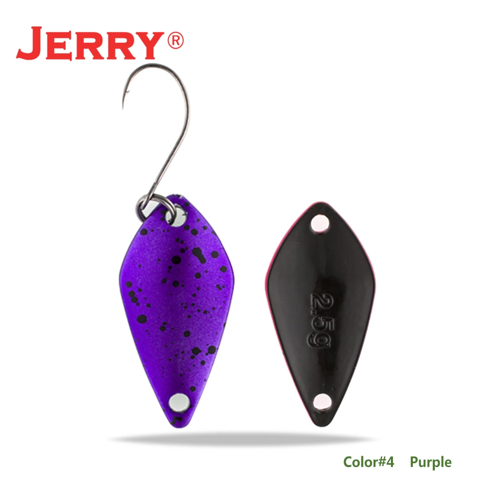 Jerry 2,5 г 3,5 г 5,5 г маленькие микро рыболовные ложки форель Колеблющаяся блесна для рыбалки Спиннер приманка двухсторонний цвет - Цвет: purple
