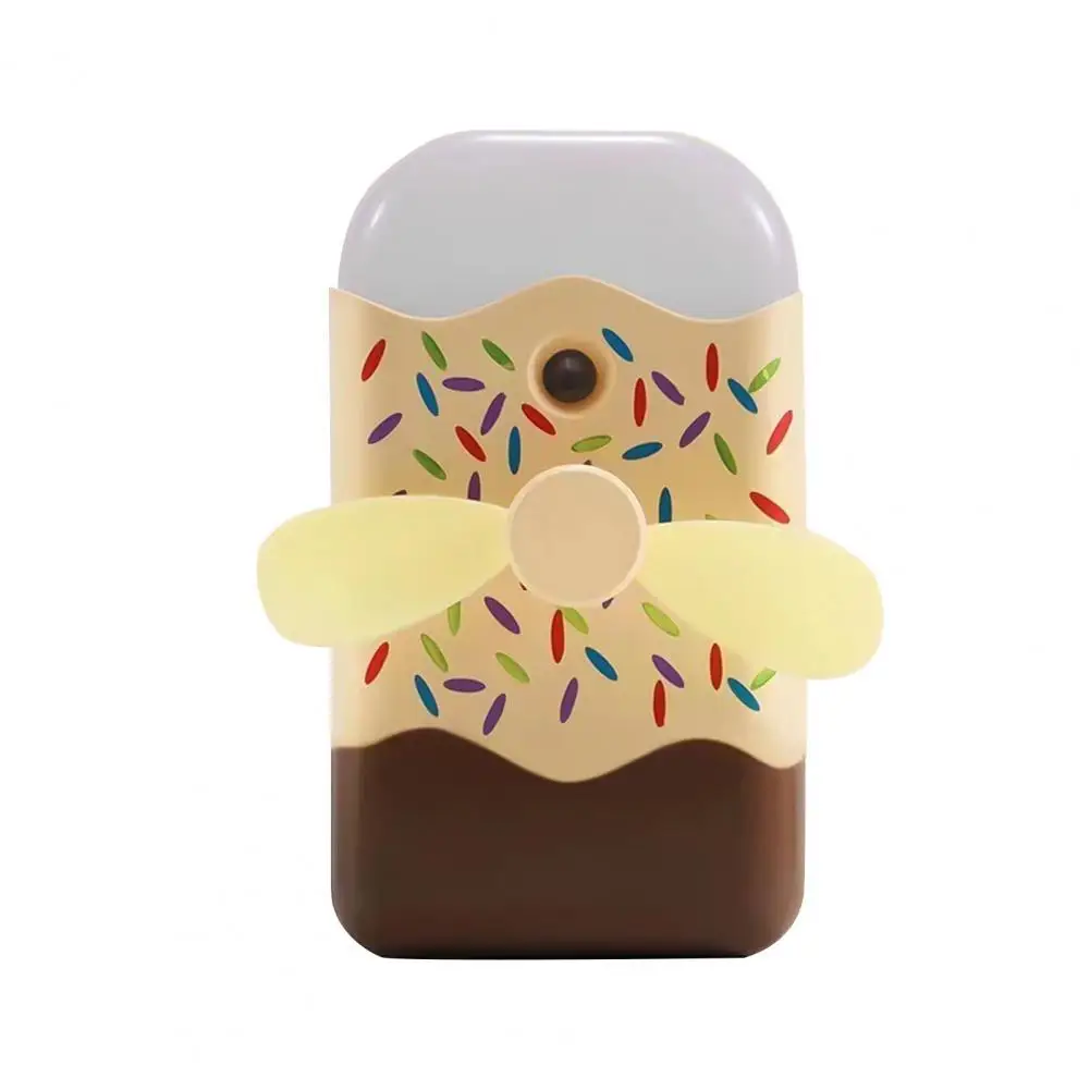 

Mini Fan Desk USB Rechargeable Cartoon Ice Cream Shape Handheld Humidifier Cooling Fan for Home