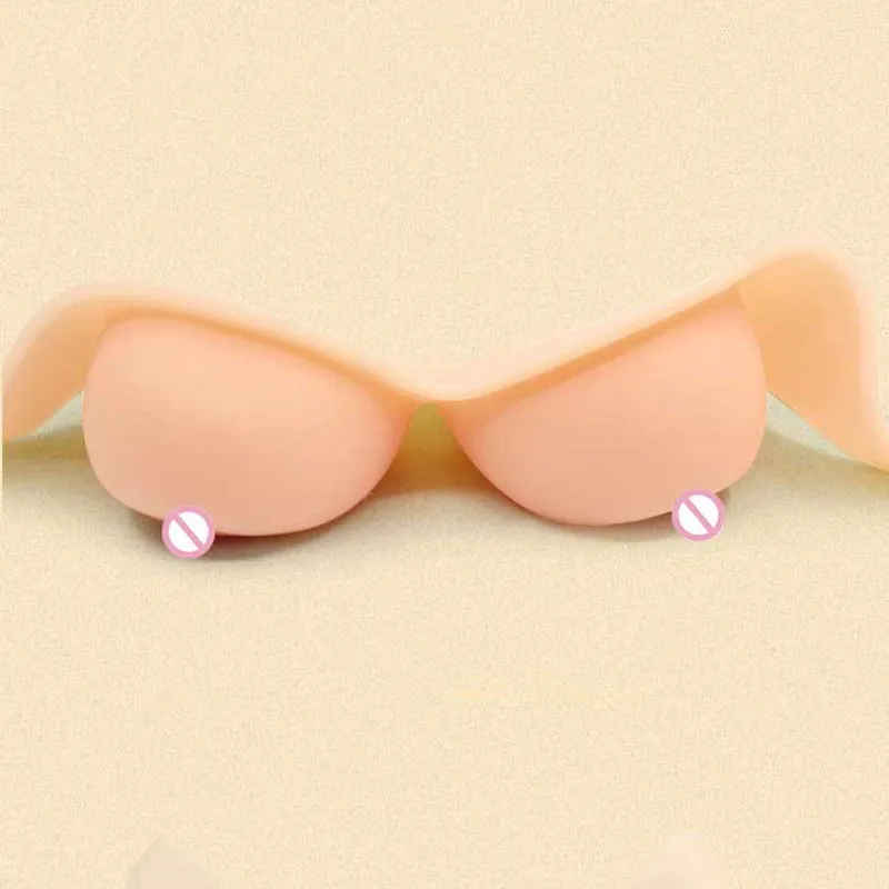 Кожа настоящая форма жилета без шеи Полная силиконовая груди Трансвестит Грудь