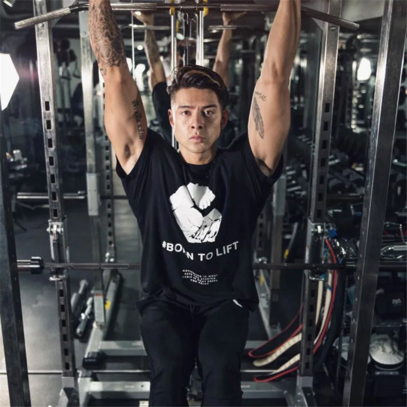 Мужская футболка с короткими рукавами и принтом летняя хлопковая приталенная