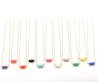 2022 new fashion summer colored faceted resin small oval necklace pendants