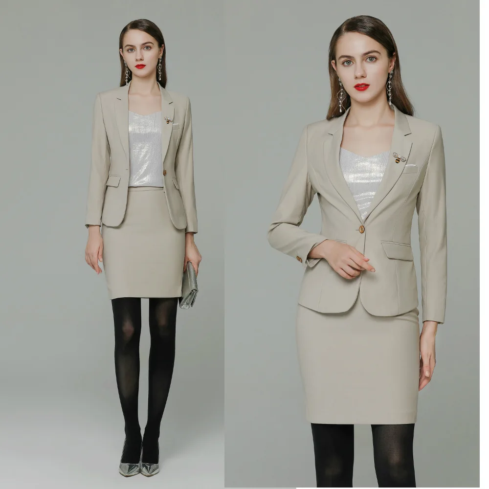 Apricot Business Wear Suit Women's High-End Business President Formal Wear Fashion Ol Interview Tooling Temperament Office Suits