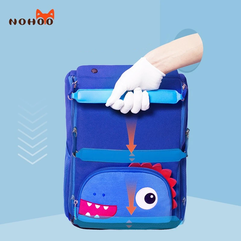 NOHOO School Bag For Kids Backpack Orthopedic Large Capacity Fashion Korean Cartoon Primary Schoolbag Canvas Unisex Backpack New