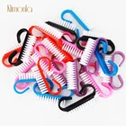 100 шт., непрозрачные цветные кисти для ногтей, розовыйчерныйфиолетовыйкрасныйсиний дизайн, маникюрная пыль, приспособление для ухода за ногтями, чистый мягкий аксессуар