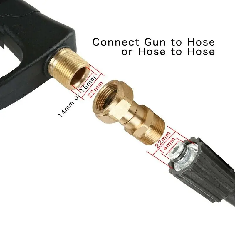 

M22 14mm Thread Pressure Washer Swivel Joint Kink Free Fitting 360 Degree Rotation Hose Connector Watering Garden Accessories