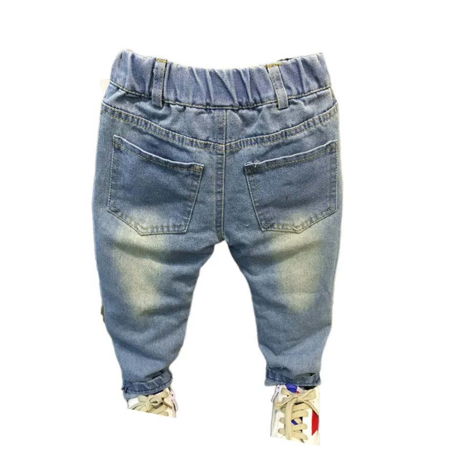 Лидер продаж новые модные джинсы с дырками для маленьких мальчиков детские и