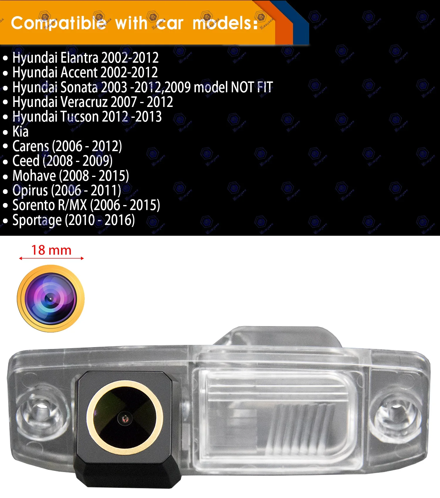 Резервная камера траектория динамическая парковочная линия для Hyundai MISTRA Elantra