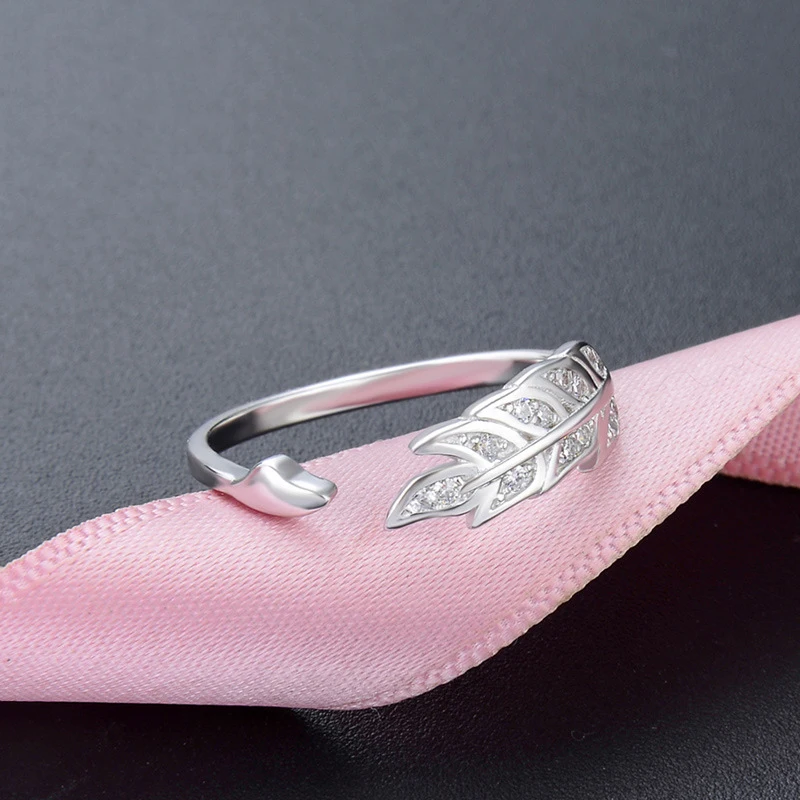 Кольца в форме листа инкрустация фианитом украшение открытие регулируемое