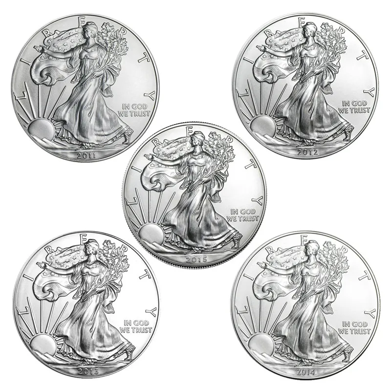 Estatua de la libertad United, monedas de desaf&iacute;o coleccionables de plata de 11 piezas, regalos de A&ntilde;o Nuevo, monedas conmemorativas, Colecci&oacute;n fina, 2011 ~ 2021-3