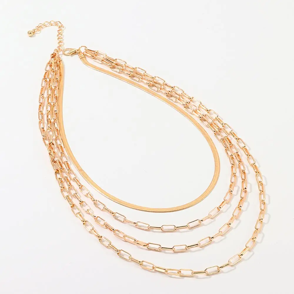 

Fashion Peach Heart-shape Pendant Clavicle Chain Necklace Simple Double Layer Moon Multi-layer Gold Clavicle Chain Necklace