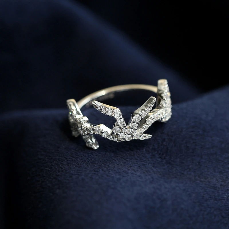 Модное циркониевое кольцо из стерлингового серебра 925 пробы с птицей Ласточка на