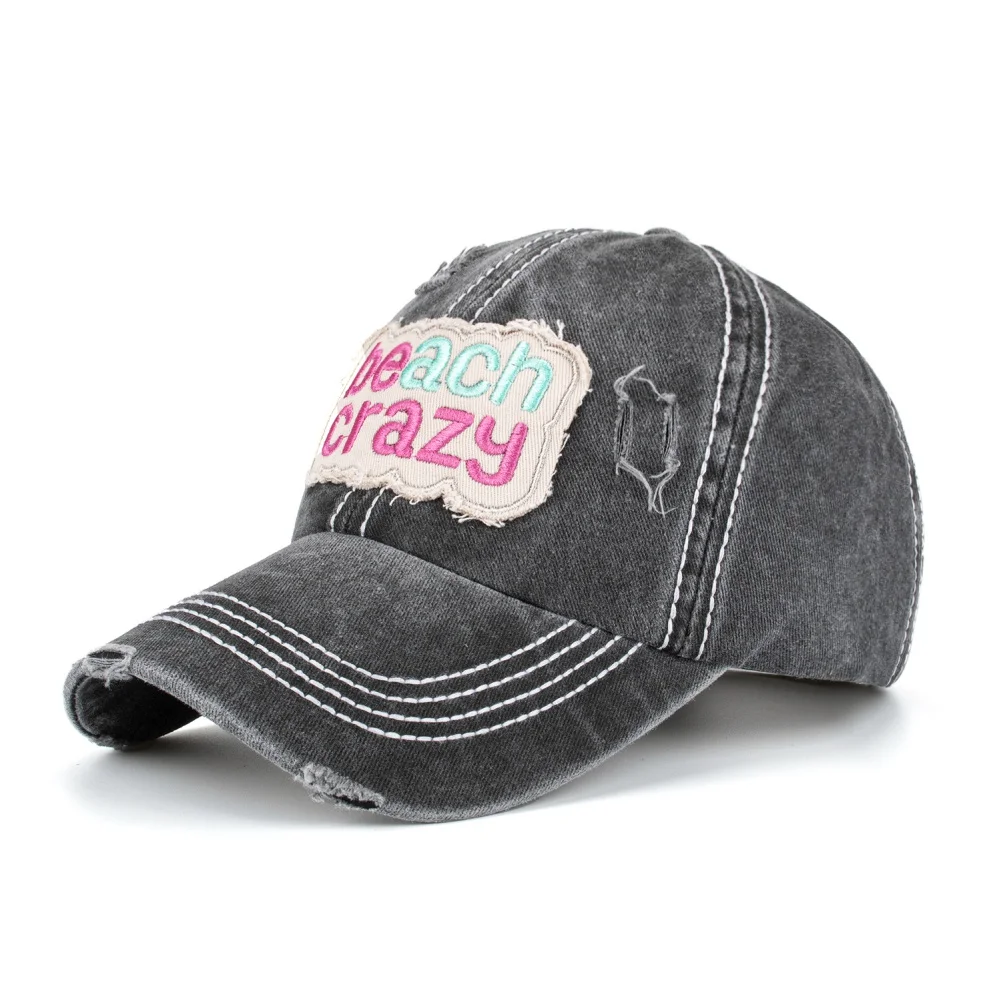 

Кепка-бейсболка Мужская С Вышивкой Букв, хлопок, джинсовая кепка с потертостями в стиле ретро, Пляжная шапка от солнца, модная шапка в стиле ...