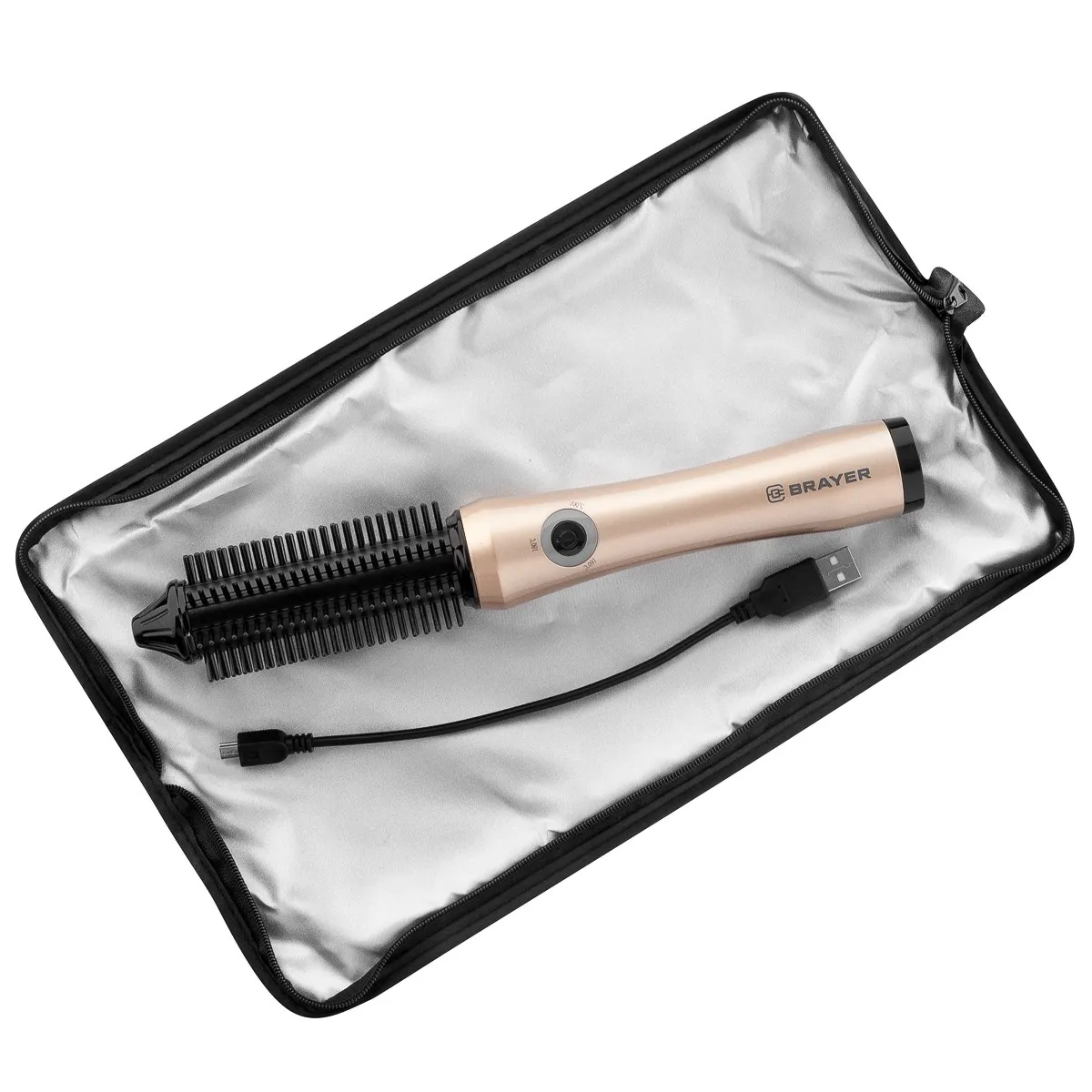 Электрорасческа беспроводная BRAYER BR3207GD (мощность 3 6 Вт регулировка температуры
