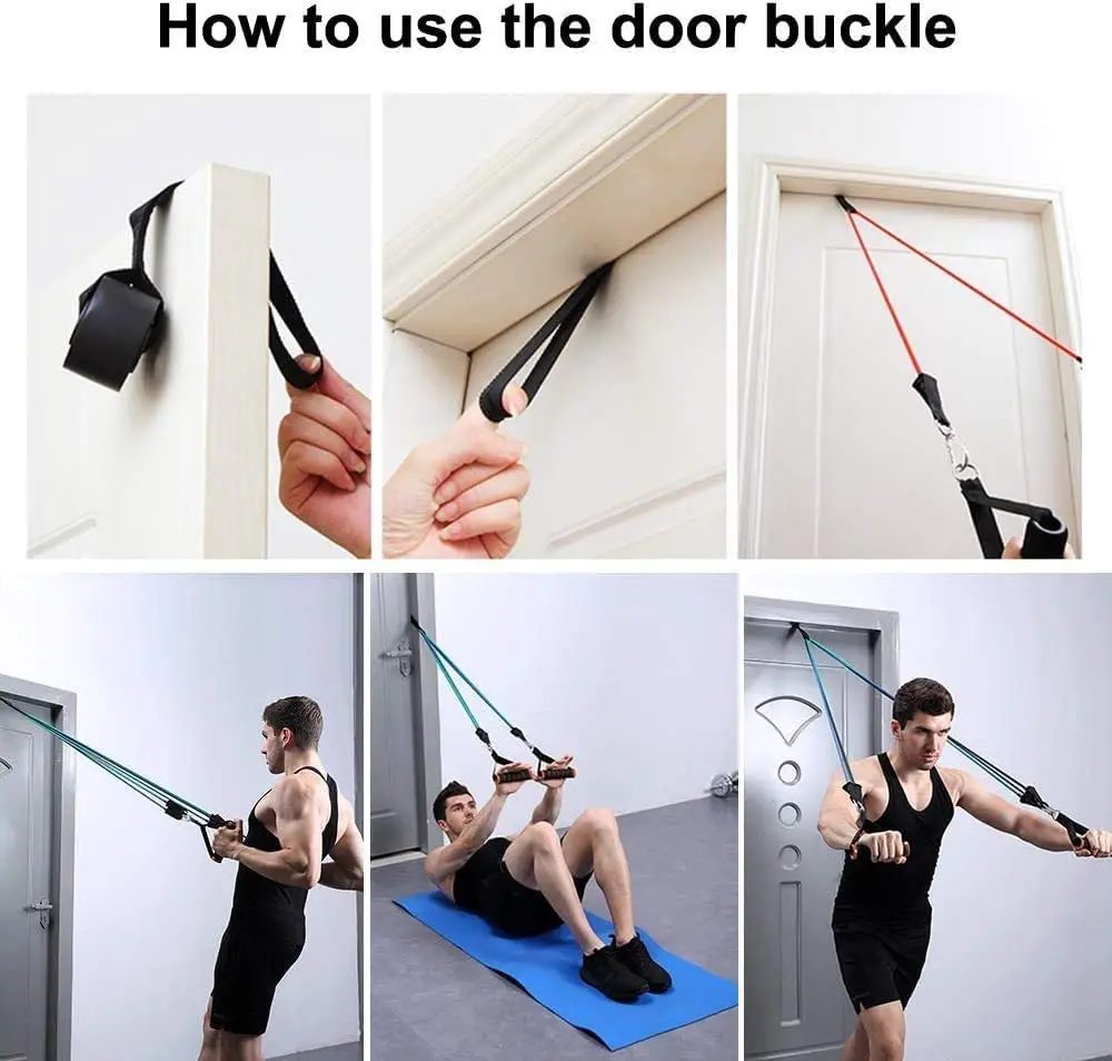 11 шт./компл. латексные Эспандеры набор с ручками для тренировки мышц силовых