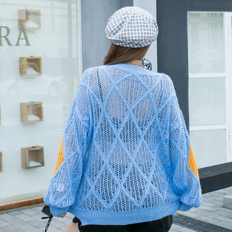 MexeMara fashion The New Loose Cartoon printing Sequins Colored balls knitting Sweater free Shipping | Женская одежда