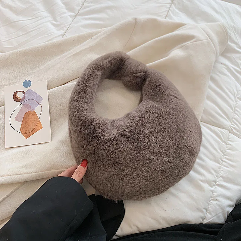 

Мягкая теплая плюшевая пушистая сумка из искусственного меха, Женская роскошная дизайнерская Маленькая женская сумка и кошельки