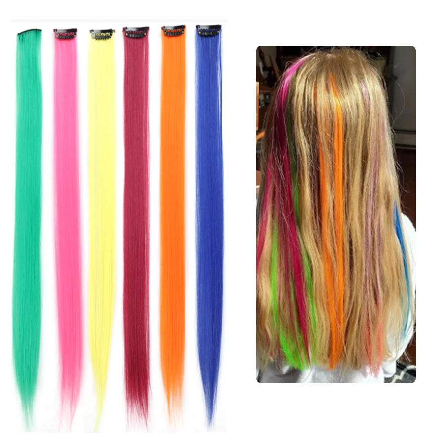 4 шт. синтетические пряди для наращивания волос шт.|Синтетический цельный на