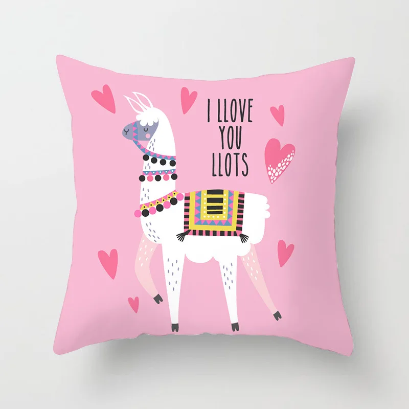 

New cartoon alpaca series hug pillowcase home sofa art cushion pillowcase Home Decor Car Cushion Cover Cute Pillow Case45*45CM