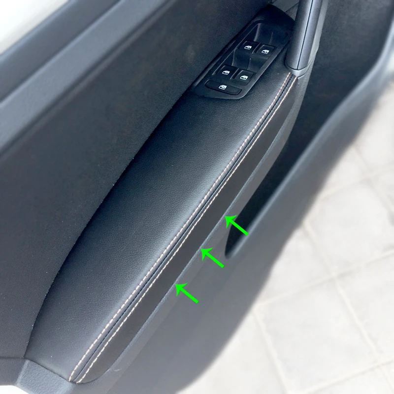 LHD/RHD для VW Golf 7 2014 2015 2016 2017 2018 4 шт. черный с белой линией двери автомобиля