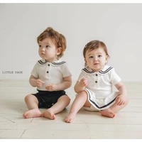 newborn matching outfits infant boys romper overalls toddler girls summer dress spanish korean style baby brother sister clothes
