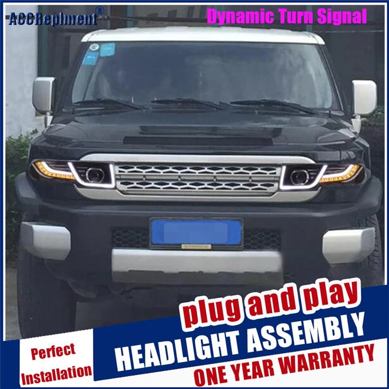 2007-2013 Car Styling for FJ Cruiser Headlights New FJ150 LED HEADLAMP drl Lens Double Beam HID KIT Xenon led | Автомобили и