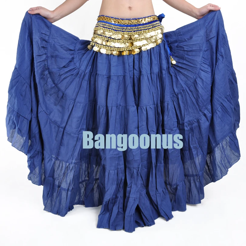 

Belly Dance Big Swing 8 Yard Skirt Vogue Tribal Bohemia Skirt Gypsy Maxi Skirt Gypsy Boho Design Solid Color(Not Include Belt)