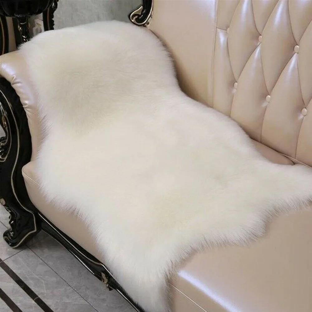 

Faux Sheepskin Rug Seat Pad Soft Sofa Carpet Cover Cushion Hairy Pendulum Mat Solid Color Skin Fur Fluffy Rugs Bedroom Blanket