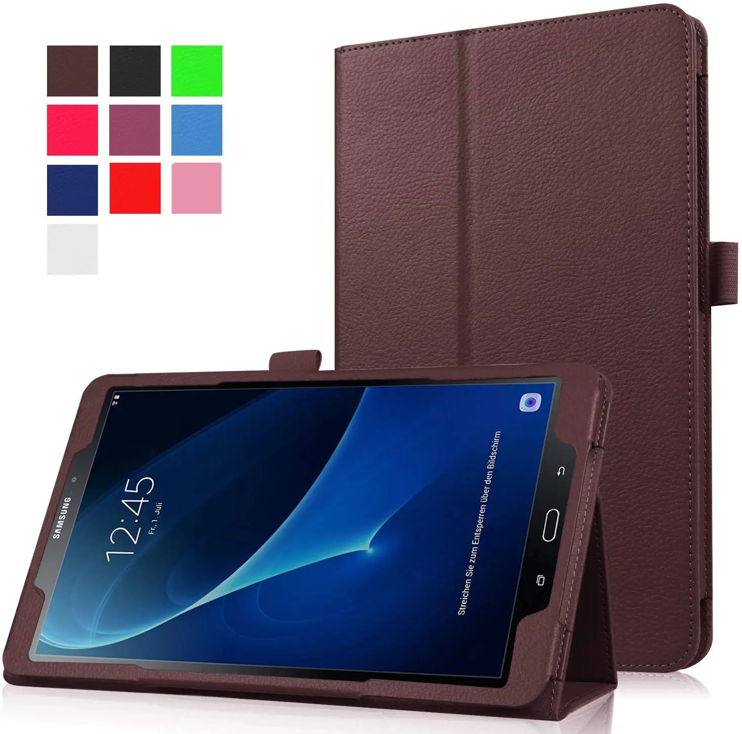 Коричневый Чехол для samsung Galaxy Tab A 10,1 Funda T580 T585, SM-T580, флип-чехол для планшета, кожаный смарт-чехол с магнитной подставкой - Цвет: Коричневый