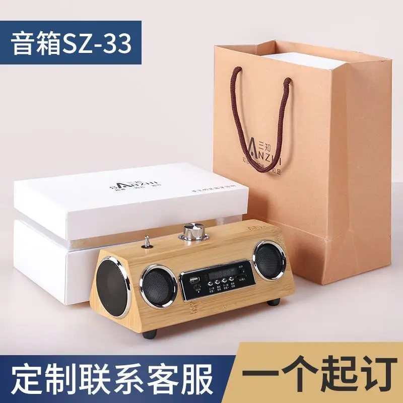 

2020 new business gift bamboo wood portable bluetooth speaker bamboo wood hand gift practical creative bluetooth speaker