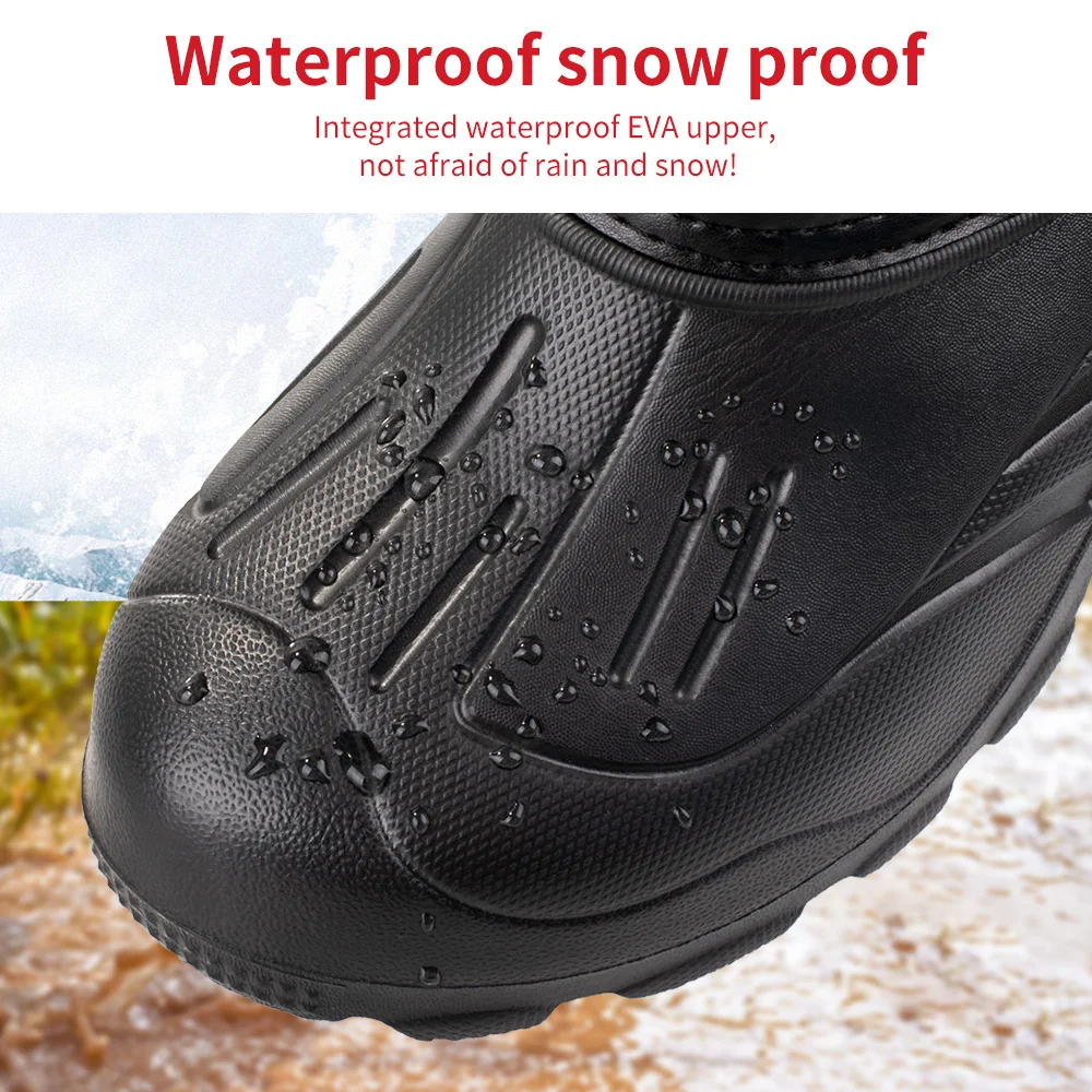 Зимние уличные мужские сапоги для снега высокие водонепроницаемые Нескользящие