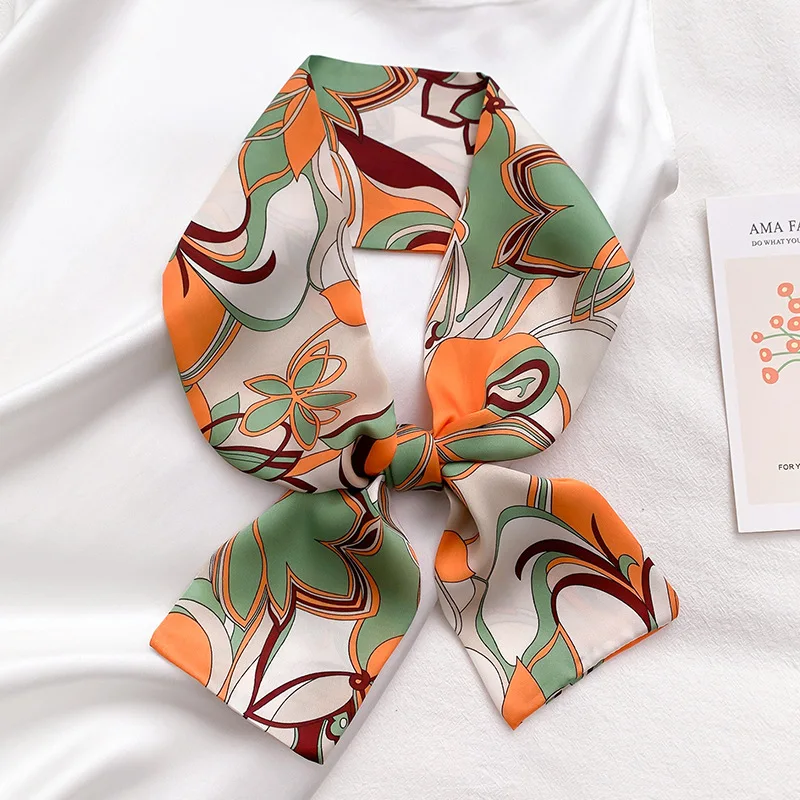 Корейский шарф в форме сердца узкая полоса кошелек узкий ручка лента Шелковый