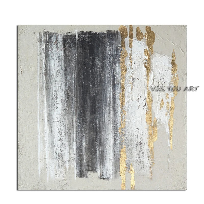 

Abstract Shining Gold Canvas Painting Golden Pigment Poster Modern Wall Art Pictures for Living Room silver Handmade Decoration