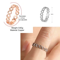 hollow heart rings for women alloy ring charming new style unique gift for her adjustable size for you can wear everyday jewelry
