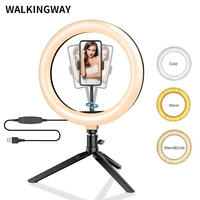10 led ring light 26cm photography lighting dimmable selfie rgb lamp with tripod for makeup youtube tiktok phone camera video