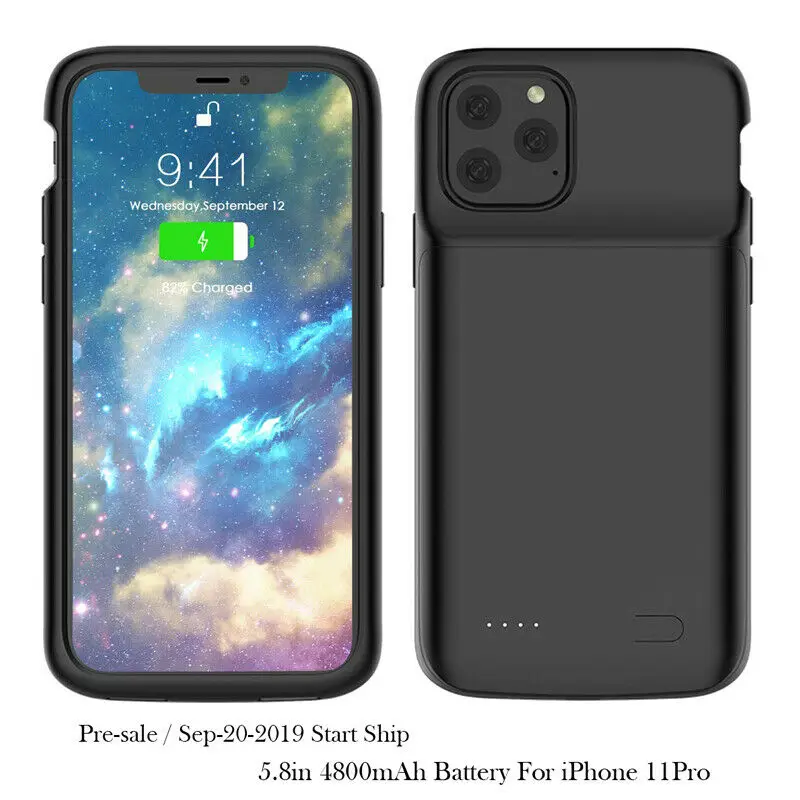 For iPhone 11Pro 5500 мАч портативный блок питания резервного копирования Внешнее зарядное устройство зарядный защитный чехол для батареи Крышка для iPhone 11 11Pro 11PorMAX - Цвет: For iPhone 11Pro