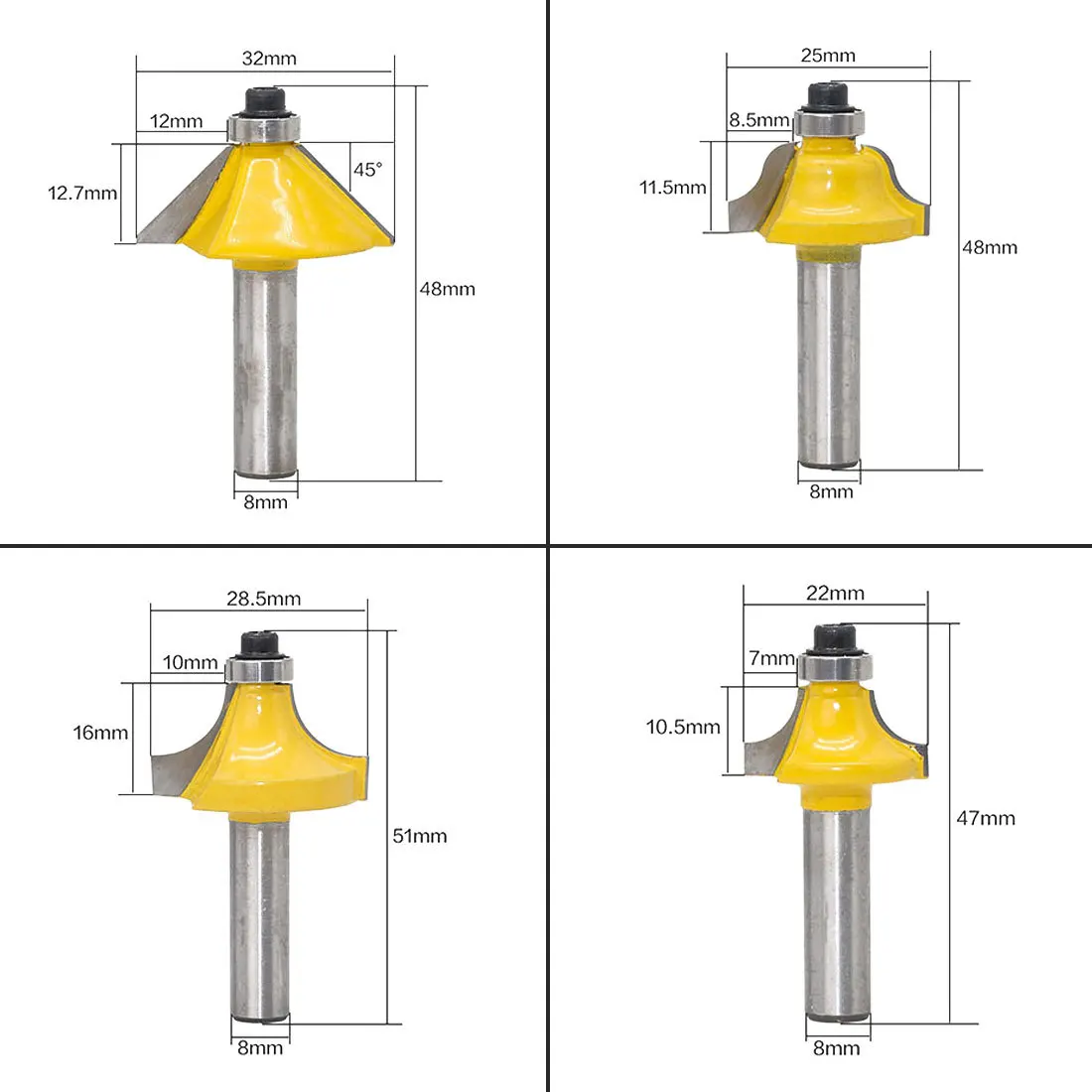 12 шт./компл. деревообрабатывающий фасонно Фрезерный резак набор бит машина
