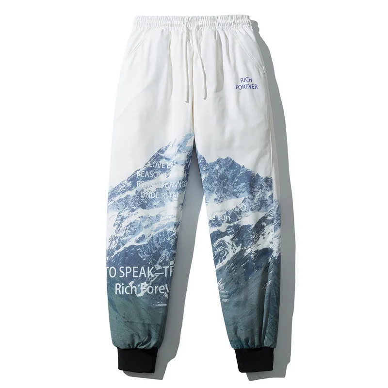 

Men's Winter Pants Classic Brand Sweatpants Super Warm White Duck Down Down Pants Printing Waichuan Plus Velvet Male Sports Pant