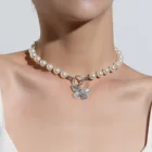 Ожерелье-чокер женское с имитацией жемчуга, модное элегантное колье с круглым жемчугом, свадебная вечерние почка, хороший подарок