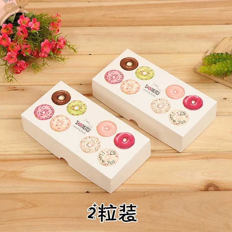 100 штук 4 размера белая картонная коробка для пончиков бумажная упаковочная
