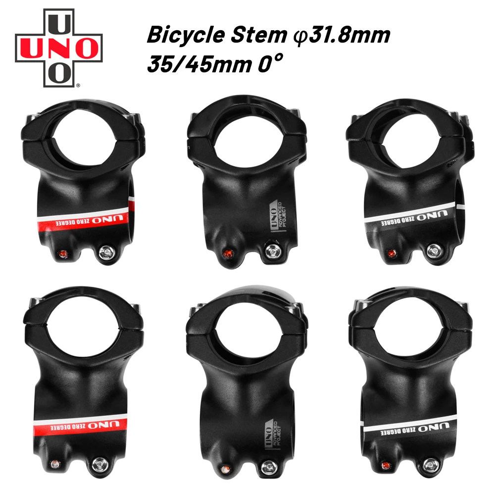 UNO Alloy 0 Degree AM Mountain Ultralight Bicycle Stem CNC Machined Road Bike Stem 1-1/8